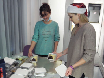 Christmas pudding course being prepared