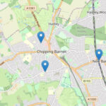 Map showing Hope Corner - a warm space in Chipping Barnet